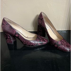 Antonio Melani Purple Snakeskin Heels